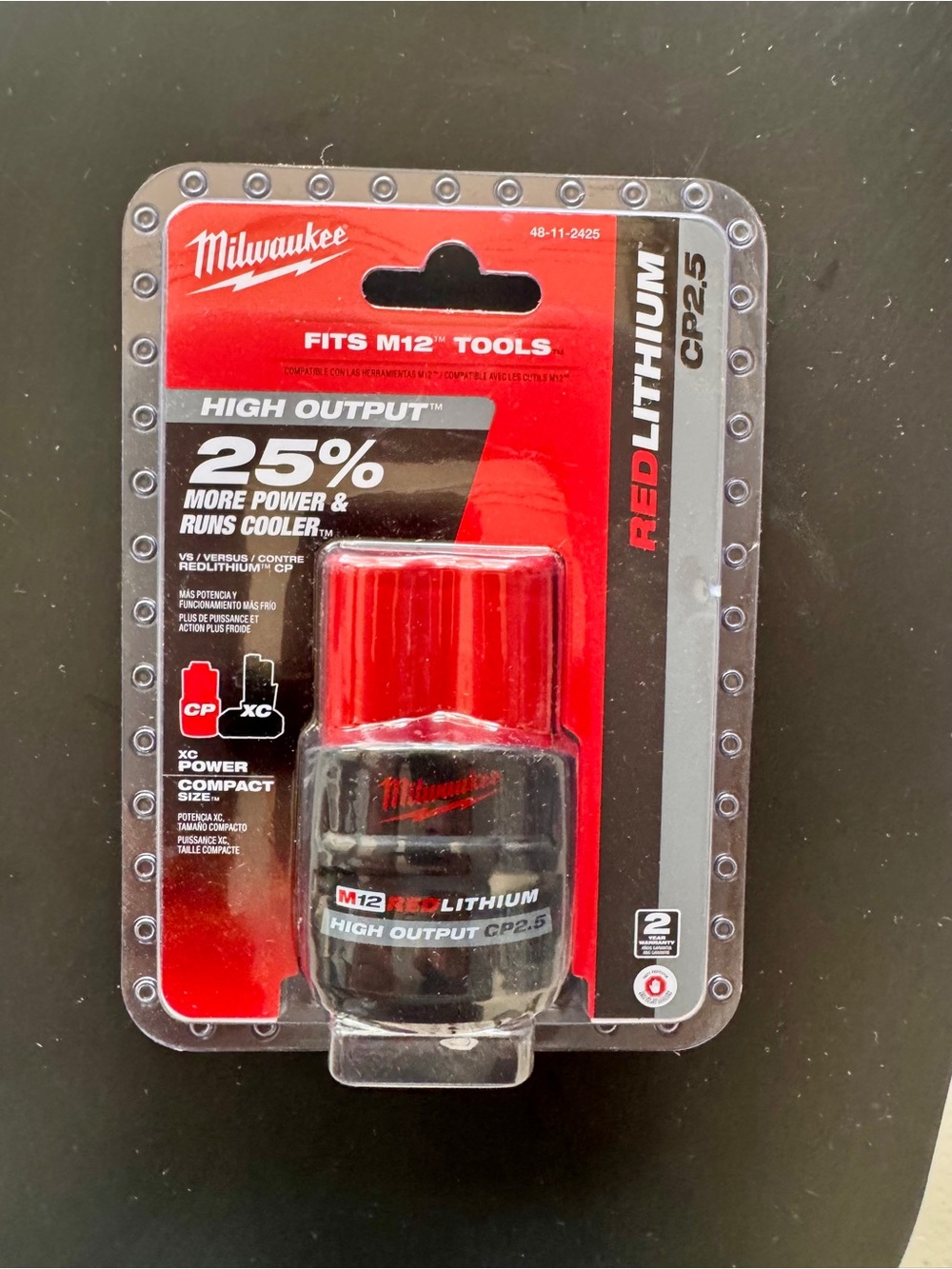 NEW Milwaukee M12 High Output CP2.5 2.5Ah Battery 48-11-2425 Factory Sealed